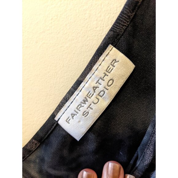 Vintage Y2K Fairweather V-Neck Babydoll Top Floral Whimsygoth Vamp Fairycore L - Picture 9 of 10